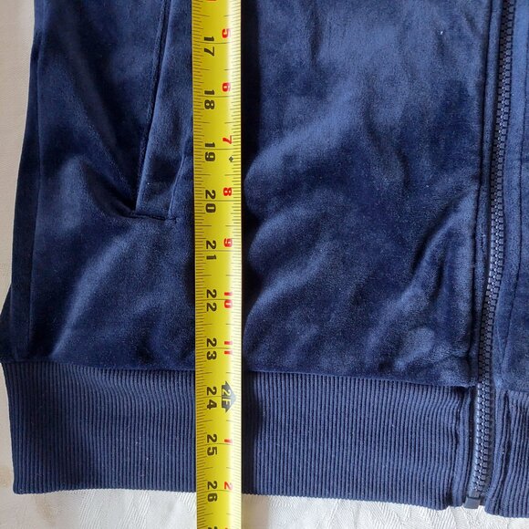 Vintage Navy Blue FILA Velour Tracksuit, Hooded Jacket and Pants Set, M/S - Picture 10 of 13